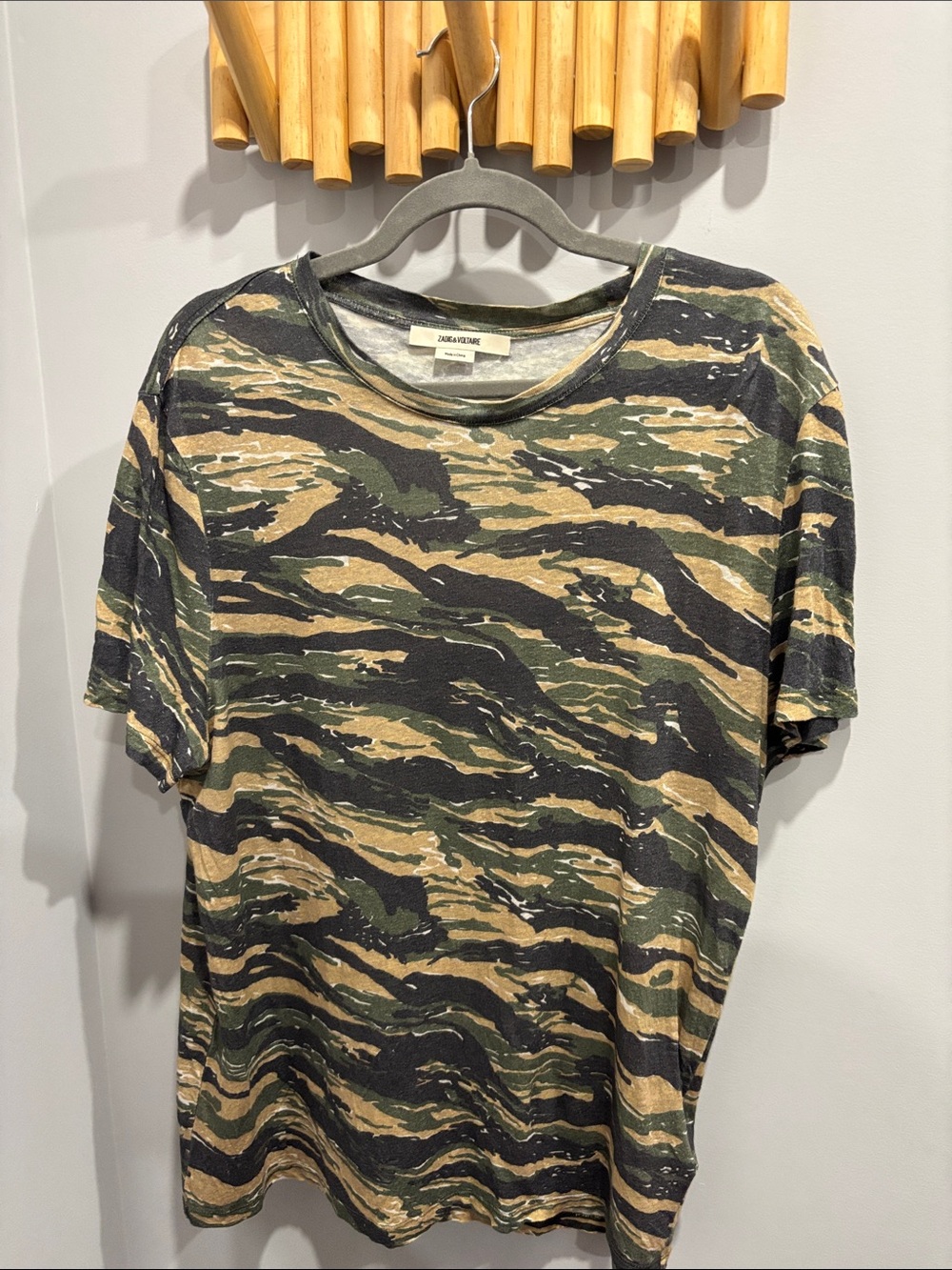 Adding & Voltaire Men's Camouflage Crew Neck T-Shirt - Olive/Black/Tan